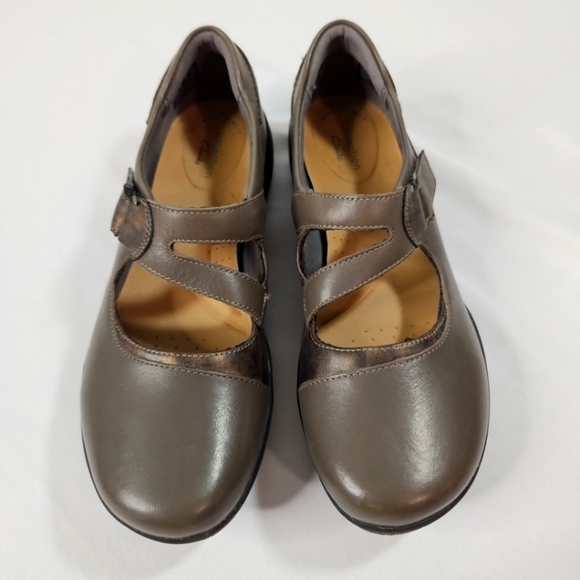 Collection by Clarks Roseville Jane Flats Womens Dark Grey Leather SZ 8.5M - Picture 2 of 7